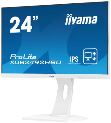 Produktbild von iiyama ProLite XUB2492HSU-W1, 60,5 cm (23.8"), 1920 x 1080 Pixel, Full HD, LED, 5 ms, Weiß
