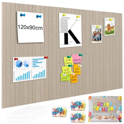 Produktbild von 120 x 90 cm Filz Pinnwand mit 12 Teilen und 100 Stecknadeln