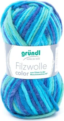 Produktbild von Gründl Filzwolle color, 50 Gramm,100 % Schurwolle, Filzen in der Waschmaschine 38 Pool