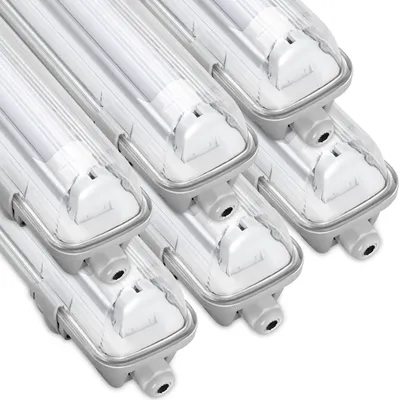 Produktbild von Aopunly 6X LED Feuchtraumleuchte Wannenleuchte 150cm 1 x 24W T8 Röhre Kaltweiß 6500K IP65
