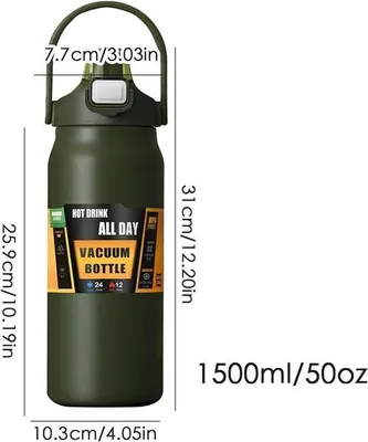 Obrázek produktu pro Velká termoska, nerezová ocel, vakuová izolace, sportovní láhev na vodu