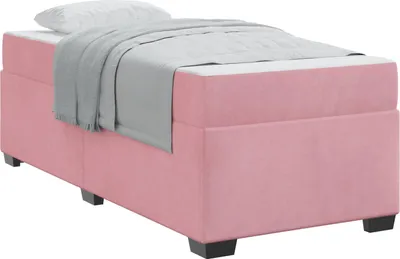 Produktbild von vidaXL Bettrahmen mit Matratze Rosa 100 x 200 cm Stoff