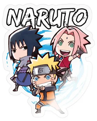 Produktbild von Spreadshirt Naruto Shippuden Naruto, Sakura & Sasuke Als Chibi Sticker Aufkleber, 10 x 10 cm, Transparent glänzend