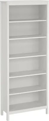 Produktbild von Bücherregal Sinlaku, Büroregal, Mobiler Buchhalter, Bücherbrett, 78x33 h199 cm, Weiß