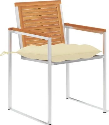 Produktbild von vidaXL Gartenstühle mit Kissen 2 Stk. Massivholz Akazie und Stahl