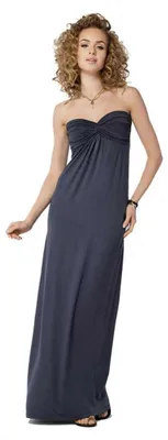 Produktbild von Damen Maxikleid Trägerloses Sommer; Grafit/M/L 38/40
