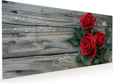 Produktbild von Küchenrückwand Spritzschutz Glas mit Motiv Romantische Rosenherzen 40 x 40 cm