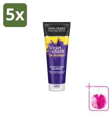 Produktbild von 5 x John Frieda Sheer Blonde Violet Crush Intensive Purple Shampoo - 250 ml - Sparpackung - 5 Stücke