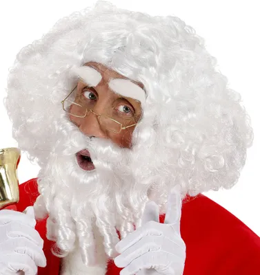 Produktbild von Weihnachtsmann Nikolaus Perücke und Bart | Weiß