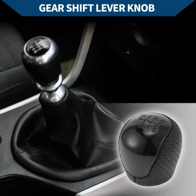 Image de Pommeau De Levier De Vitesse Manuel à 6 Vitesses Pour Hyundai Elantra 2008-2009 / Pommeau De Levier De Vitesse Avant / Plastique Durable En Similicuir / 1 Pièce / Noir