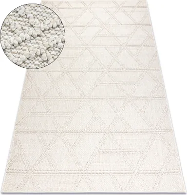 Produktbild von Teppich JERSEY 19241 creme - Rauten, geometrisch, struktur, Schleife BOHO beige 80x150 cm