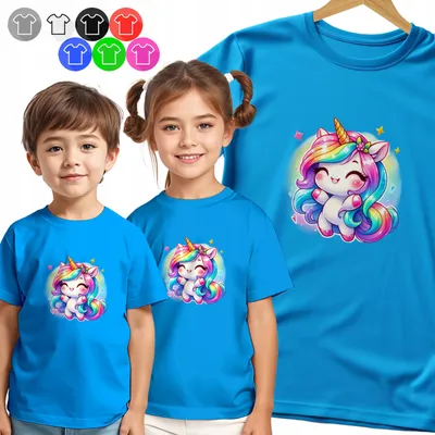 Produktbild von Kinder T-Shirt - Einhorn Süß UŚMIECH - M