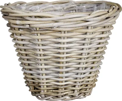 Produktbild von Mica Decorations Korb Marcia Rattan Ø 35 x 25 cm grau