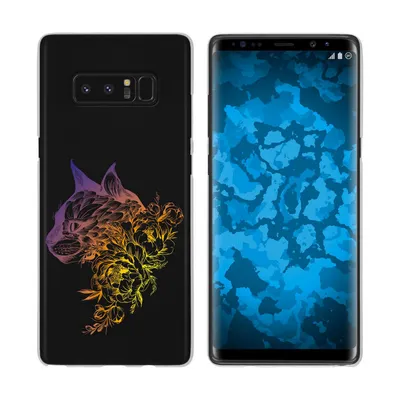 Produktbild von PhoneNatic Case kompatibel mit Samsung Galaxy Note 8 Silikon-Hülle Floral Katze M2-3