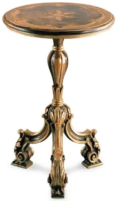 Produktbild von Casa Padrino Luxus Barock Beistelltisch Antik Braun / Schwarz / Antik Gold - Prunkvoller Barockstil 3-Bein Massivholz Tisch - Luxus Möbel im Barockstil - Barock Möbel - Luxus Qualität - Italy