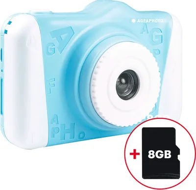 Zdjęcie produktu dla AgfaPhoto Realikids Cam 2, Aparat cyfrowy dla dzieci, Angielski, 115 g, Niebieski, Biały