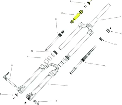 Image de Amortisseur Manitou Kwik Toggle pour 32 120/140 mm - un amortissement précis pour ton...