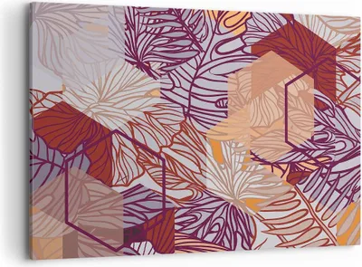 Produktbild von Bild auf Leinwand - Leinwandbild - Blatt Pflanze Blume - 100x70cm - Wand Bild - Wanddeko - Leinwanddruck - Bilder - Kunstdruck - Wanddekoration - Leinwand bilder - Wandkunst - AA100x70-3865