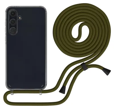 Produktbild von EAZY CASE Handykette kompatibel mit Samsung Galaxy A55, Handyhülle mit Umhängeband, Handykordel, Schutzhülle Clear, Band in Grün