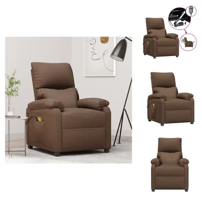 Obrázok produktu pre masážne kreslo vidaXL Electric Brown Fabric - Masážne kreslo