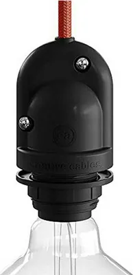Obrázek produktu pro Venkovní držák lampy e27 černý. ip65 (zatahovací)