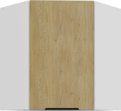 Produktbild von Küchen Eckhängeschrank 60x60 cm CREMONA Eiche hell + Weiß matt Küche Küchenzeile Küchenblock Einbauküche