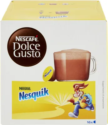 A box of Nescafé Dolce Gusto Nesquik coffee capsules.