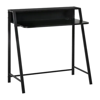 Produktbild von Computertisch 84x45x85cm mit Ablage und Kabelmanagement, Metallwerkstoff, für das Homeoffice, Schwarz