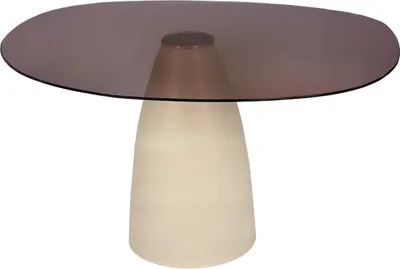 Produktbild von Tisch Brix 140 x 120 x 73 cm Glas Braun Beige