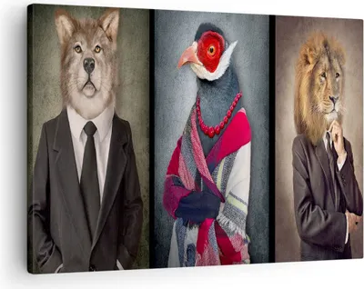Produktbild von Bild auf Leinwand - Leinwandbild - Tier Abstraktion - 70x50cm - Wand Bild - Wanddeko - Wandbilder - Leinwanddruck - Bilder - Kunstdruck - Wanddekoration - Leinwand bilder - Wandkunst - AA70x50-4088