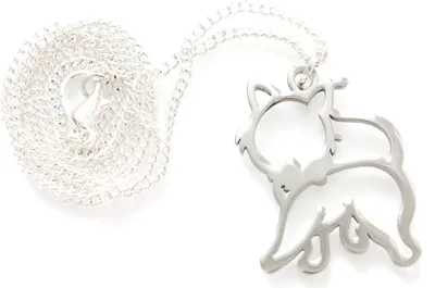 Produktbild von Katze Kette Halskette 45cm Miniblings Kätzchen Katzenkette Schleife Edelstahl silber
