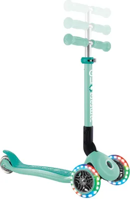 Produktbild von GLOBBER JUNIOR FOLDABLE LIGHTS – Tretroller, 120/80 mm, ABEC 9, 3-rädrig, LED-Leuchtrollen, mint
