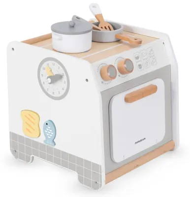 Produktbild von Montessori Holz Küchenbox - Aktivitätswürfel Küchen-Spielset - Pädagogisches Lernspielzeug - Sensorik - Feinmotoriktraining - Ab 18 Monaten - Mehrfarbig