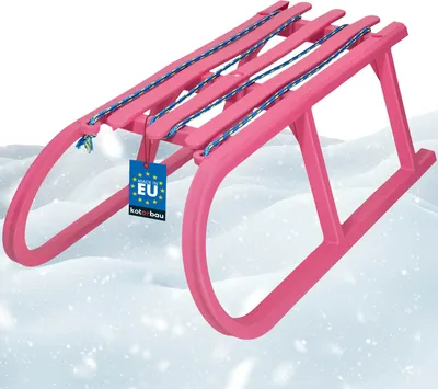 Productafbeelding van KOTARBAU® kinderslee met trekkoord, 30 x 60 x 20 cm, roze. Sneeuwschuiver voor kinderen en volwassenen, plastic slee