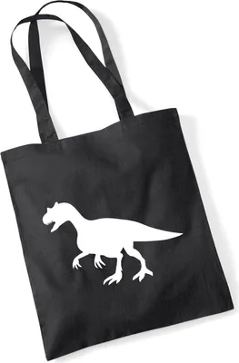 Produktbild von Huuraa Jutebeutel Allosaurus Dinosaurier 10 Liter Black Baumwolle Tasche Geschenkidee