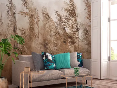 Produktbild von Vlies Fototapete Pampasgras 400x280 cm Tapeten Wandtapete XXL TrockenBlumen Natur Botanik beige weiß b-A-0724-a-b
