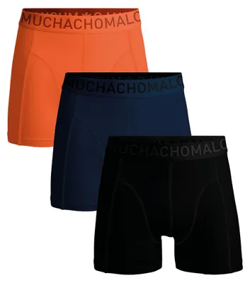 Productafbeelding van Men 3-pack Boxer Shorts Microfiber Solid Black/Blue/Orange S
