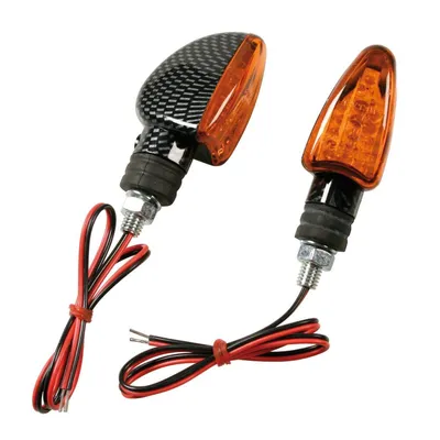 Immagine prodotto di Lampa frecce moto 12V LED carbonio omologate lenti arancioni