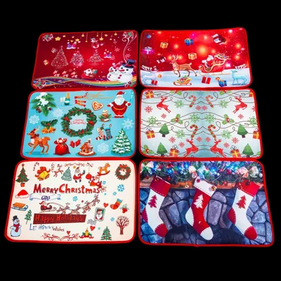 Image de Lot de 6 paillassons de Noël antidérapants