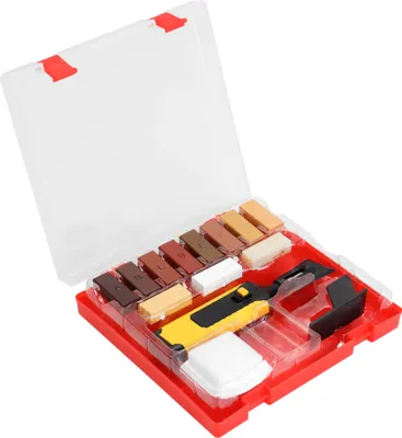 Produktbild von Holz Reparatur Set Laminat Parkett Reparaturset 19-teilig 11 Wachs Holzmöbeln Möbel Auffüllen Schrammen Kratzern Flecken Hartwachsstangen Retoo