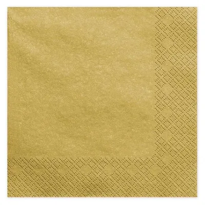 Produktbild von Dreilagige Servietten, Goldmetall, 40x40cm (1 Packung / 20 Stk.)