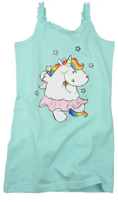 Produktbild von Pummel & Friends Kleid für Mädchen - Pummelfee Rock kurzes Kleidchen mit Spaghettiträgern Türkis 110-116
