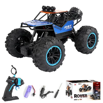 Produktbild von MODFU Ferngesteuerte Autos, Kinder RC Auto – Ferngesteuertes Offroad Fahrzeug, Metall, Stoßdämpfer, Blau, robust & sicher für drinnen & draußen
