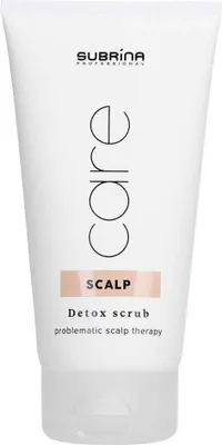 A white tube of Subrina Professional Care Scalp Detox Scrub.
