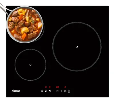 Induktionskochfeld 3 Zonen 5600 W Touch Timer Schwarz