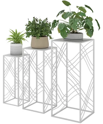 Produktbild von Outsunny 3er-Set Pflanzenständer, 50/60/70 cm hoch Blumenständer, stapelbar