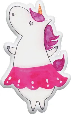 Produktbild von Mr. & Mrs. Panda Dekokissen Einhorn Ballerina 45 cm - Weiß - Geschenk, Einhörner, Plüschkissen, Wohnung, Kuscheltier, Unicorn, Tanzen, Spaß, kuschelkissen tierform