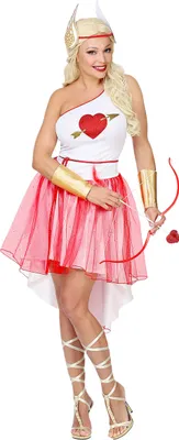 Produktbild von Amor-Kostüm für Damen Liebesengel-Kostüm Valentinstag rot-weiss