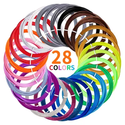 Zdjęcie produktu dla Włóknina do drukarki 3D, 1.75 mm, PLA, 28 kolorów, z efektami świecenia i brokatowymi