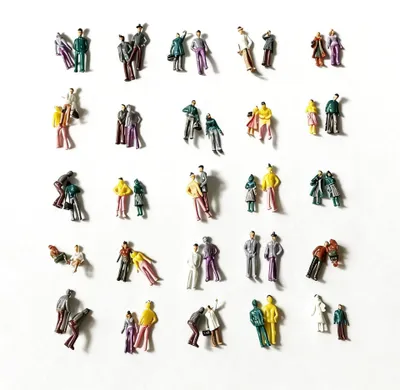 50 Minifiguren Menschen 1:75 HO Maßstab Modellfiguren